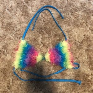 Rave Rainbow fur bra